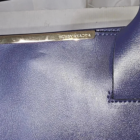 BCBG BCBGMAXAZRIA WOMEN BLUE/PURPLE TOTE 100% LEATHER TOP HANDLE SHOULDER BAG - Picture 8 of 10